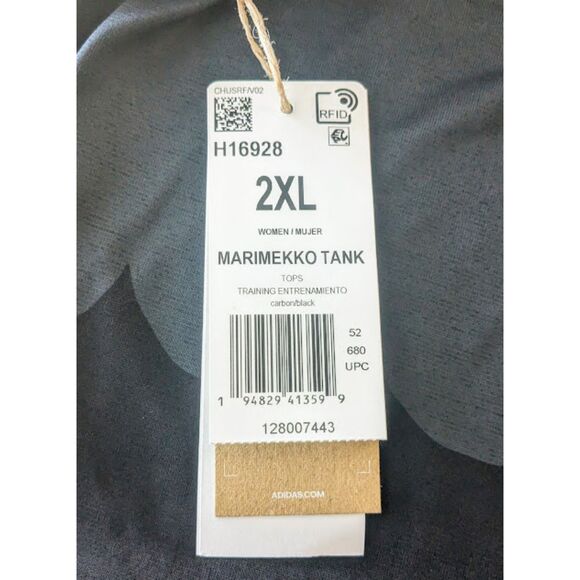 NWT adidas X marimekko Carbon & Black Athletic Training Tank Top Size 2X - Picture 4 of 6
